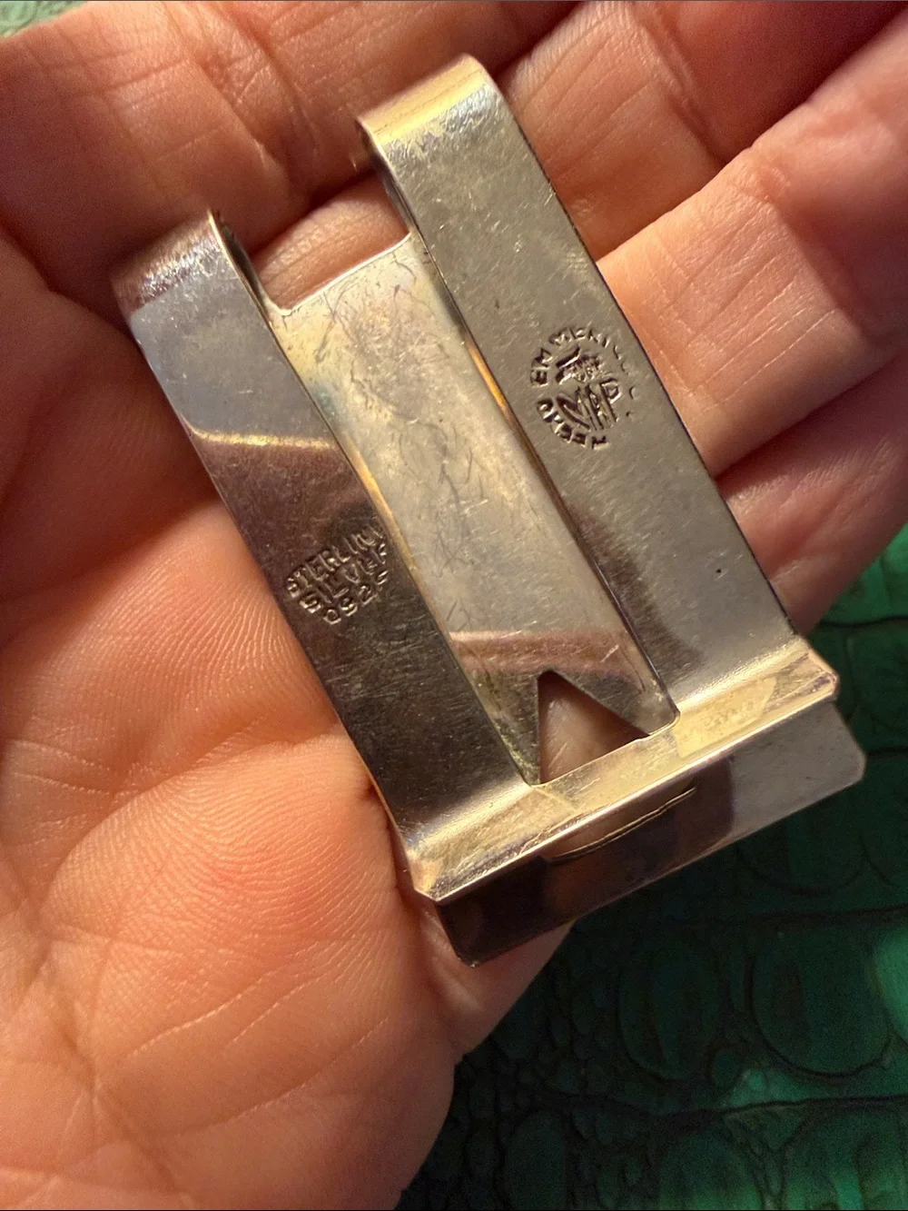 Sterling Silver Abalone Money Clip Stamped Made In Mexico